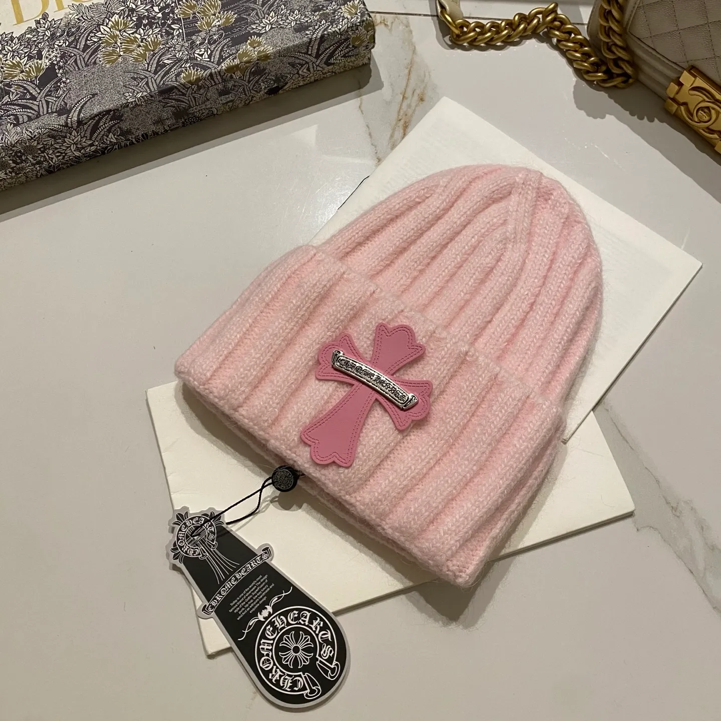 Crow Heart Rabbit Fur Knitted Hat